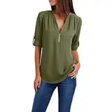 alle Angebote für heute Damen Damen Oberteile Sommer Tunika V-Ausschnitt Sommershirt Große Größen Baumwolle Einfarbiges Elegant Sommerbluse Vintage Hemd Sport Hemdbluse Einfarbiges Shirt