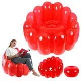 Jelly aufblasbaren Stuhl, die Jelly Collection, Indoor Outdoor Portable Blow Up Couch, aufblasbare Sofa Sitz Yard Portable aufblasbare Couch Air Couch Patio Blow Up Möbel für Zuhause (rot)