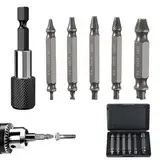 NAROSEBE Schraubenausdreher Schraubenentferner Set, 6 PCS Schrauben Entferner Klein, Schraubenausdreherset mit magnetischem Bithalter, Schrauben Extraktor Entferner Set für Beschädigte Schrauben