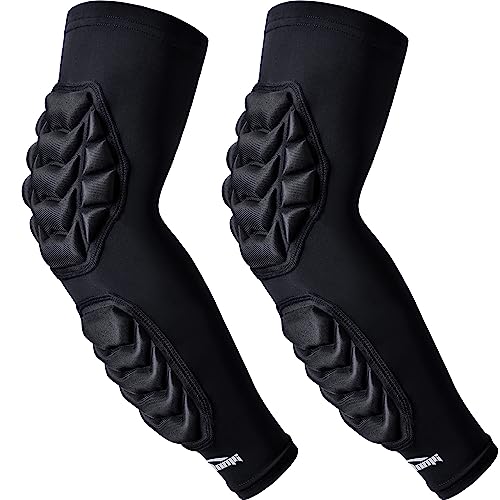 COOLOMG Armlinge Ellenbogenpad Kompression Basketball Fußball Handball Volleyball Crashproof für Damen Herren Jungen 1 Paar MEHRWEG (schwarz, S)