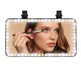 Kytpyi Auto Kosmetikspiegel, Auto Spiegel, Wiederaufladbarer Kratzfester Spiegel Sonnenblende Auto mit LED(3 Licht Modus), 23,5 * 12,7cm Einfach Praktisch Sonnenblende Spiegel für meist Auto