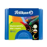 Pelikan 2056075 723155 - Wachsmalstifte 655/10 in einer Schiebehülse, wasservermalbar (1 x Box, blaue Box)