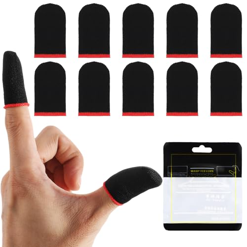 YUXIANLB 10 Stück Mobile Gaming Finger Sleeves Anti-Schweiß Game Controller Finger Daumen Sleeve Supraleitende Nanofasern Sleeves Atmungsaktive Fingerabdeckungen Touchscreen Gaming Handschuhe