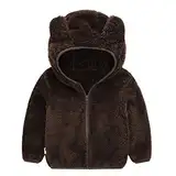 aaSccex Baby Kinder Winterjacke Langarm Kinderjacken PlüSchjacke Bärenmantel Dicke Warme Kleidung Einfarbig Kapuzenmantel Winter Jacken Modische Steppjacke Regular Mit Kapuze Reißverschluss