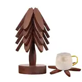 Tree Coaster | Baum Design Untersetzer | Trivet-Baum-Set | Wood Trivet Anti Scald Mat Wooden Table Mat | Verbrühungs Isolierpad für heiße Töpfe, Pfannen und Teekessel