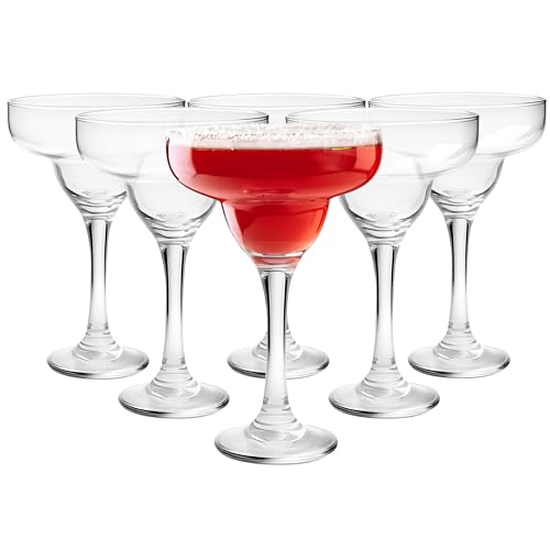 Glasmark KROSNO 1992 Cocktailgläser Coctailschalen 6-teilig Margarita-Gläser 6-er Set 6x220 ml, Rot