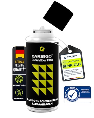 Carbigo® Klimaanlagen Desinfektion Auto I Geruchsneutralisierer Auto gegen Gerüche in 15 min I Auto Selbstverteiler antibakteriell langanhaltend I Klimaanlagenreiniger desinfizierend 100ml Zitrusduft