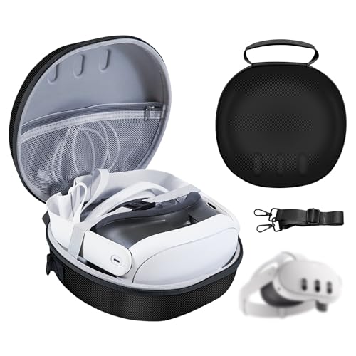 GXW Hartschalen-Tragetasche für Quest 3, VR-Headset-Reisetasche für Quest 3-Zubehör, geeignet für Reisen und Aufbewahrung zu Hause (schwarz)