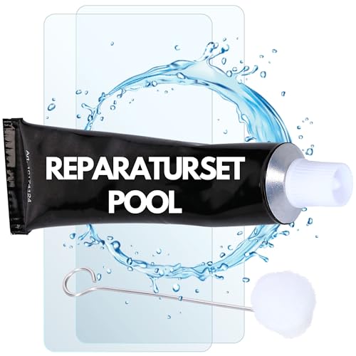 Amapool PVC-Pool Reparaturset Unterwasser 4-teilig I Unterwasserkleber I Unterwasserreparatur-Set I für trockene und nasse Flächen I Poolflicken Set I Swimmingpool Reparatur