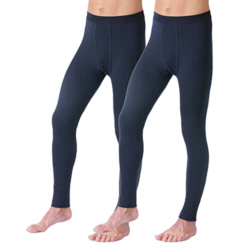 HERMKO 3540 2er Pack Herren Lange Unterhose Long Johns (Weitere Farben) Bio-Baumwolle, Größe:D 5 = EU M, Farbe:Marine