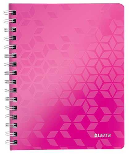 Leitz 46410023 Kollegblock WOW, A5, PP, kariert, holzfrei, 80 Blatt, pink metallic