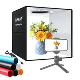 PULUZ 30cm Fotostudio lichtzelt Fotobox Photo Studio Box Fotozelt fotografiere Light Box mit 112 LED dimmbaren Lampenperlen 6 Farben Hintergründe(30cm, Schwarz)