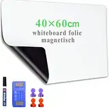 Lyzzxi Whiteboard Folie, 40 * 60cm Magnetisch Selbstklebend Weißwandtafel Folie, Whiteboard Sticker DIY, Inklusive Marker und Schwamm, Wandfolie für glatten Oberflächen in Schule Büro Haus