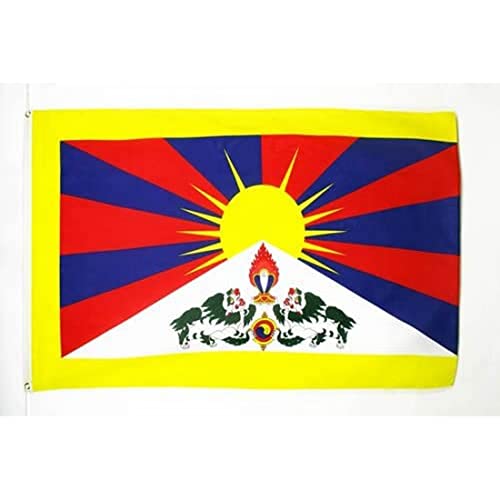 AZ FLAG - Flagge Tibet - 150x90 cm - Tibetische Fahne 100% Polyester mit Messing-Ösen - 110g