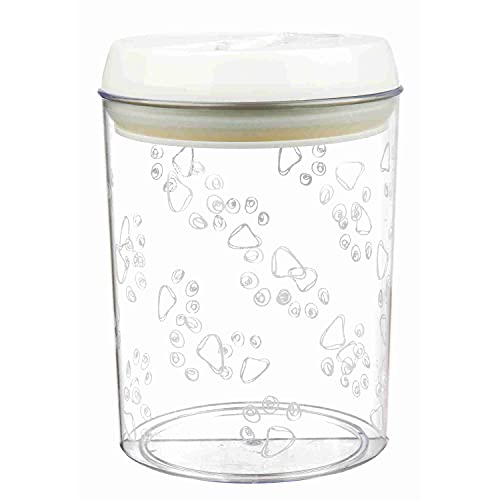 TRIXIE Futter- und Snackdose - luftdicht verschließbar - hält das Futter frisch - schützt vor Feuchtigkeit - spülmaschinengeeignet - 1,5 l Fassungsvermögen - ø 12 x 17,5 cm - transparent/weiß - 24664