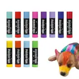 12 Farbens Tierhaarfärbekreide | 2025 Upgrade Temporäre Hundehaarfarbe | 12er-Pack Sichere Haarfarbe für Hunde, Ungiftig und Waschbar | Tierfell Markierungsstift, Hundefärbestifte für Hunde & Katzen