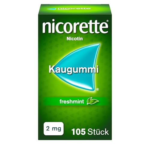 NICORETTE Kaugummi 2mg freshmint – Nikotinkaugummi zur Raucherentwöhnung – Minzgeschmack –2mg Nikotin – Rauchen aufhören – 105 St.