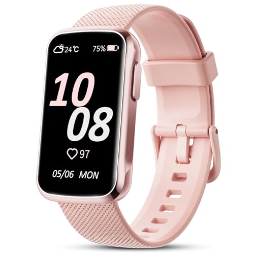 Fitness Tracker, 1.47 Zoll HD-Display Fitnessuhr mit Pulsmesser Schlafmonitor, Schrittzähler Uhr mit 20+ Sportmodi, IP68 Wasserdichter Smartwatch Aktivitätstracker für Damen Herren(Roségold)