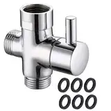 3 wege umschaltventil 4 Punkte, Umschaltventil Dusche, Umstellventile Ventil Umschalter Massives Messing Brause Dreiwegeventile Adapter Umstellventil Duschsystem Ersatzteil, Chrom Poliert