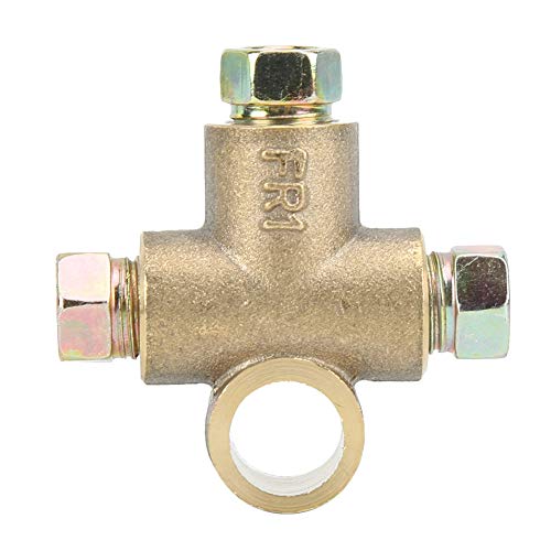 KIMISS 3-Wege-T-förmiges Bremsen-T-Stück mit 3 Außenmuttern Short Union M10 3/16 Zoll Rohr 10 mm