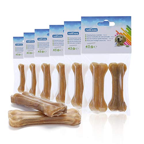 Nobleza - Hunde Kauknochen 7.6CM x 12 Stück, 100% natürliche rinderhautknochen und hundeknochen für kleine Hunde, Dog Bones proteinreiche