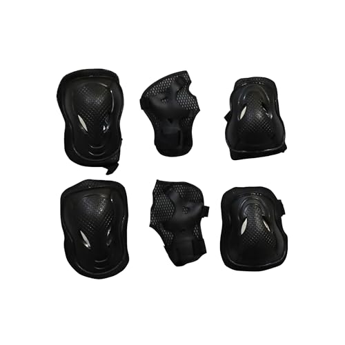 Endless EL1028 Protective Guard Kit for Skating, Cycling and Skateboarding with Knee, Elbow and Wrist Protector | Black | Material : ABS, Nylon | with Adjustable Straps to Fit Perfectly for Adults