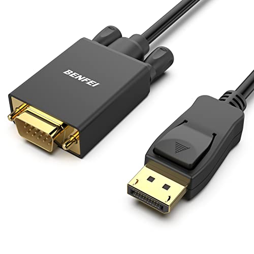 BENFEI DisplayPort auf VGA Kabel 1,8M, Unidirektional DP DisplayPort Computer to VGA Monitor 1080P Stecker zu Stecker Vergoldetes Kabel, kompatibel mit Lenovo Dell HP ASUS und anderen Marken