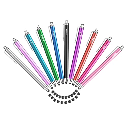 Tablet Stift MEKO 10er Pack Touchscreen Stift mit 20 Ersatzgummispitzen in 6mm, Stylus Touch Pen für alle Tablets/Handys wie iPhone/iPad/Pro/Mini/iWatch/Samsung/Huawei/Xiaomi/Surface/Chromebook usw.