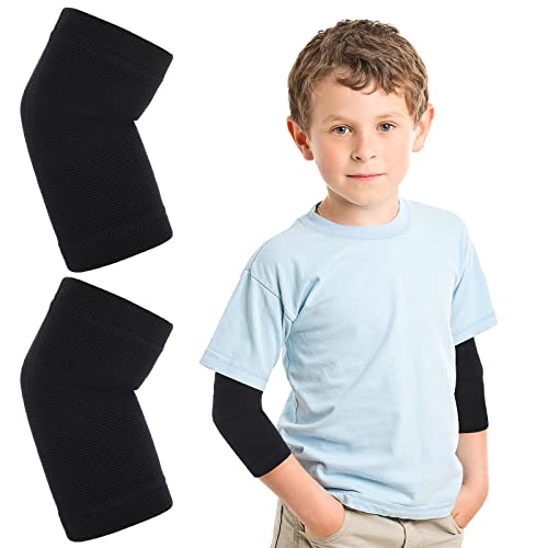 WLLHYF Ellenbogenbandage für Kinder, Nylon, Kompression, Ellenbogen, Knieschoner, Fitnessstudio, Ellenbogenstütze, für Jungen und Mädchen, Teenager, Basketball, Volleyball, Sport (Medium)