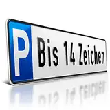 schildEVO 1 Parkplatzschild | 520 x 110 mm | Wunschtext bis zu 14 Zeichen | Parkplatz-Kennzeichen | Privatparkplatz | Individuelle Wunschbeschriftung | DHL-Versand