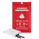 Löschdecke Küche Feuerlöschdecke - kanhiro 1.2m x 1.8m Glasfaser Brandschutzdecke DIN EN 1869:2019 Retardant Decken für versehentliches Sicherheitsdesign für Küche, Kamin, Grill, Auto, Camping