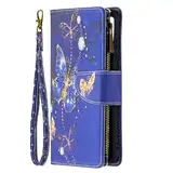 Miagon 9 Kartensteckplätzen Lederhülle für Xiaomi Redmi Note 13 5G,Bunt Reißverschluss Flip Hülle Wallet Case Handyhülle PU Leder Tasche Schutzhülle