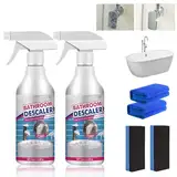 Bathroom Descaler Foam, 2 Stück Stubborn Stains Cleaner, Limescale Cleaner Shower, Bathroom Descaler Spray, Descaling Cleaning Agent für Toilet Bath Shower Glass