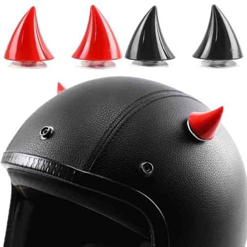 MKVZIYE 4 Stück Motorradhelmhörner, Motorradhelm Hörner, Motorrad Helm Hörner Eckdekoration, Motorradhelm Devil Demon Horn, Teufel-Horn mit Saugnapf, Motorradhelm Teufelshorn, Helm-Dekoration