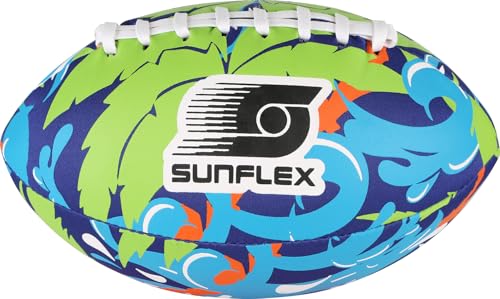 Sunflex® Neopren American Football Tropical Wave | sehr griffig und lässt Sich ideal Werfen und Fangen | Ball weich und leicht für den Strand und den Garten | extrem robust und für Jede Altersgruppe