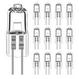 12 Stück G4 Halogenglühbirne 20W 2700k warmweiß 240LM, Halogenlampe G4 20w 12V bis 300C, Halogen Dimmbar Warmweiß für Dunstabzugshauben, Öfen, Mikrowellen