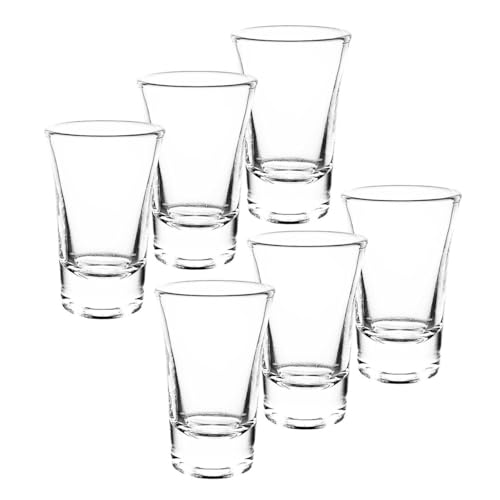 KRADLUX 6er-Set Schnapsgläser 50ml | Schnapsglasbecher 5cl | Perfekt für Likör-Shots, Whisky, Brandy, Wodka, Rum, Wodkagläser 6er-Set| Ideal für Zuhause, Party, Bar | Tolles Geschenk