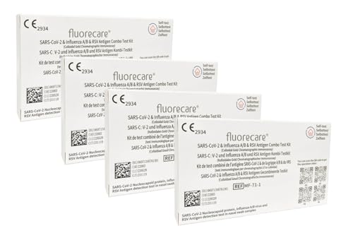 Fluorecare®4 x Corona Schnelltest | New Variant 2024 Self-Test Quick | 4in1 Schnelltest für zuhause | Fluorecare Kombitests Laien Test (4)