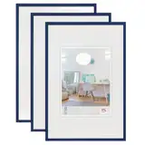 walther design KV030L3 New Lifestyle Kunststoff Bilderrahmen 20x30 cm, blau, 3er Pack