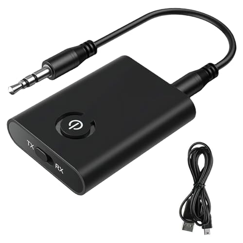 DAWRIS Bluetooth Adapter Audio, 2 in 1 Bluetooth 5.0 Sender Empfänger, Bluetooth Transmitter Receiver Klinke 3,5 AUX für Kopfhörer, Lautsprecher, Stereoanlage, Auto, TV, Laptop