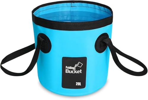 faltschüsse,Faltbarer Eimer,Faltschüssel Eimer 20L Outdoor Faltbarer Eimer, Party und Garten(Blau,20L),Falteimer aus Langlebigem Planen Gewebe für Camping, Angeln