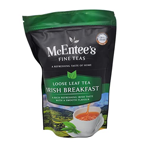 McEntee's Irish Breakfast Tea - 250g Bag - Irische Mischung aus Ceylon- und Assam-Tees -Früchstückstee lose – Kräftige Schwarzteemischung