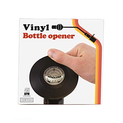 GR Gift Republic Vinyl Record Shaped Bottle Opener Flaschenöffner, Edelstahl, Mehrfarbig, 10.2 x 10.2 x 1.4 cm