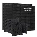 Akustikschaumstoff Schallschutz Wand 30 x 30 x 5cm Akustikpaneele Schalldämmung 36 Stück Pyramide Geräuschdämmung Schaumstoffplatte Schallschutzmatte für Aufnahmestudios,Büros,Home