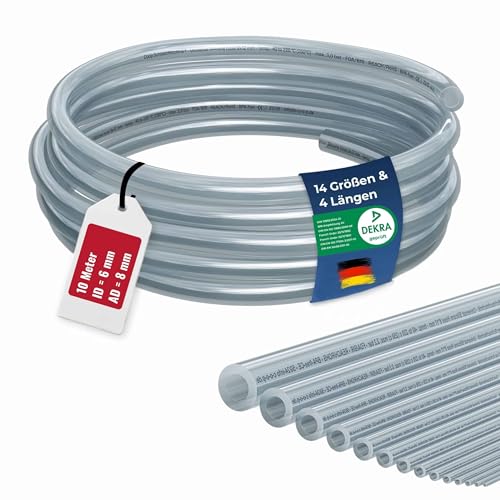 Coop Schlauchtechnik® Silikonschlauch 6mm Innen-Ø | 10 Meter | hohe Qualität | lebensmittelecht | geschmacksneutral |-40 bis 220 °C | ideal für Lebensmittel, Haushalt, Aquaristik, Labor, Industrie