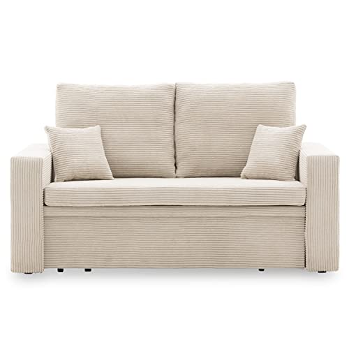 Sofa Aikido I 150x85 - mit schlaffunktion - Farben zur Auswahl - modernen Sofa - mit Bettkasten - Moderner Cordstoff - Stoff POSO (POSO 100)