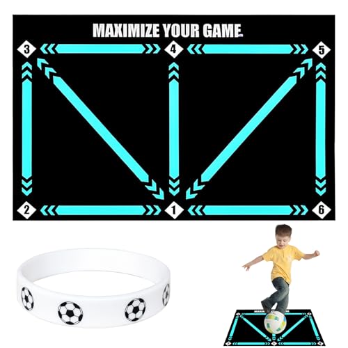 Fussball Matte mit 1 stück Fußballarmband, Fussballmatte Training Fußballmatte Fussball Matte Training Fussball Matte Ballkontrolle, Geschenke für Fußballliebhaber.