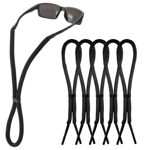 5 Stück 34cm Brillenband Schwimmfähig,Brillen Band Sonnen Brillenhalter Anti-Verlust Brillenbänder für Wassersport Bootfahren Kajakfahren Surfen Herren Damen, B