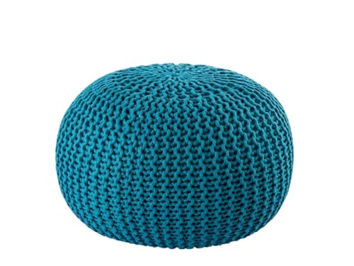 Amago home Pouf Outdoor ø 55 o. 45cm Bodenkissen Sitzpouf Hocker wetterfest pflegeleicht & nachhaltig Größe ø 45 cm, Farbe türkis - navigate