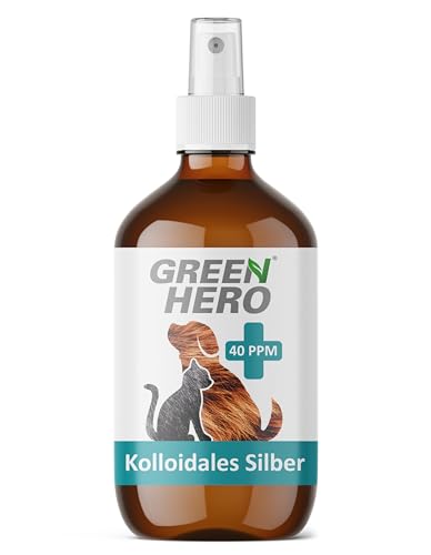 Green Hero Kolloidales Silber Spray 40 PPM 250 ml für Hunde & Katzen | Pflegendes Wundspray und Mittel gegen Juckreiz